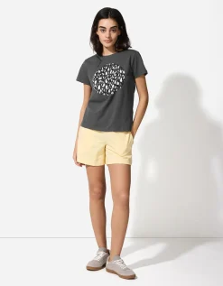 Ever Me T-shirt - Glitterprint - donkergrijs Fashion