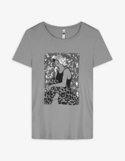 Ever Me T-shirt - Glitterprint - grijs Hot