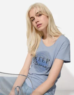 Ever Me T-shirt - Glitterprint - lichtblauw Sale