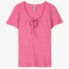 Page One T-shirt - Hals met cut-out - pink Fashion