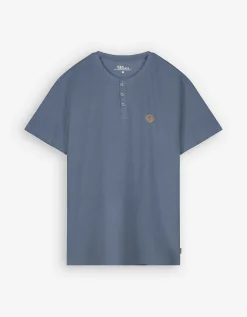 Jean Pascale T-shirt - Knoopsluiting - donkerblauw Clearance