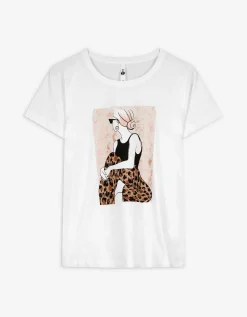 Ever Me T-shirt - Luipaardprint - wit New
