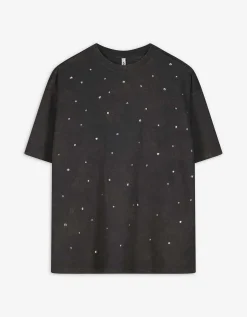 Page One T-shirt - Met studs - donkergrijs Hot