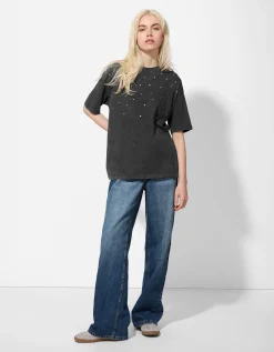 Page One T-shirt - Met studs - donkergrijs Best