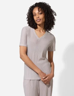 Takko T-shirt - Plooien - beige Sale