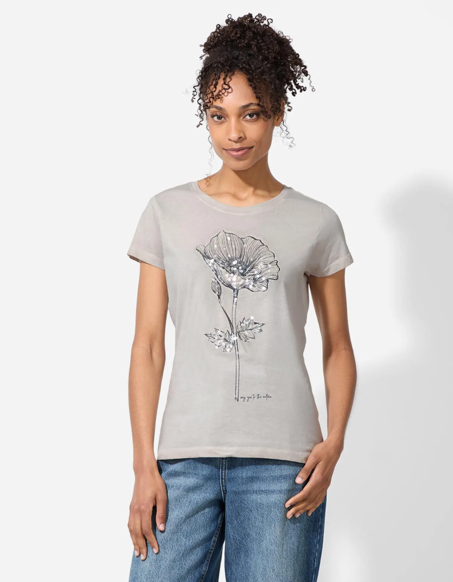 Takko T-shirt - Print - beige New