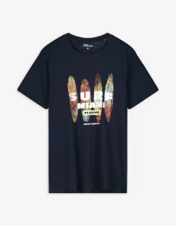 Jean Pascale T-shirt - Print - donkerblauw Discount