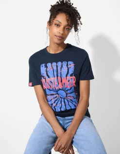 Takko T-shirt - Print - donkerblauw Discount