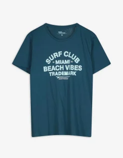 Jean Pascale T-shirt - Print - turkoois Clearance