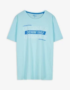 Jean Pascale T-shirt - Print - turkoois Fashion