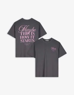 Takko T-shirt - Print op rug - lichtgrijs Online