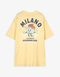Jean Pascale T-shirt - Print op rug - lichtgeel Hot
