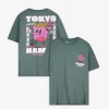 Jean Pascale T-shirt - Print op rug - turkoois Hot
