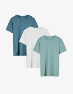 Jean Pascale T-shirt - set van 3 turkoois Sale