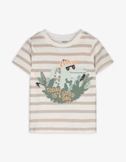 Dopodopo mini T-shirt - Vooropdruk - beige Fashion