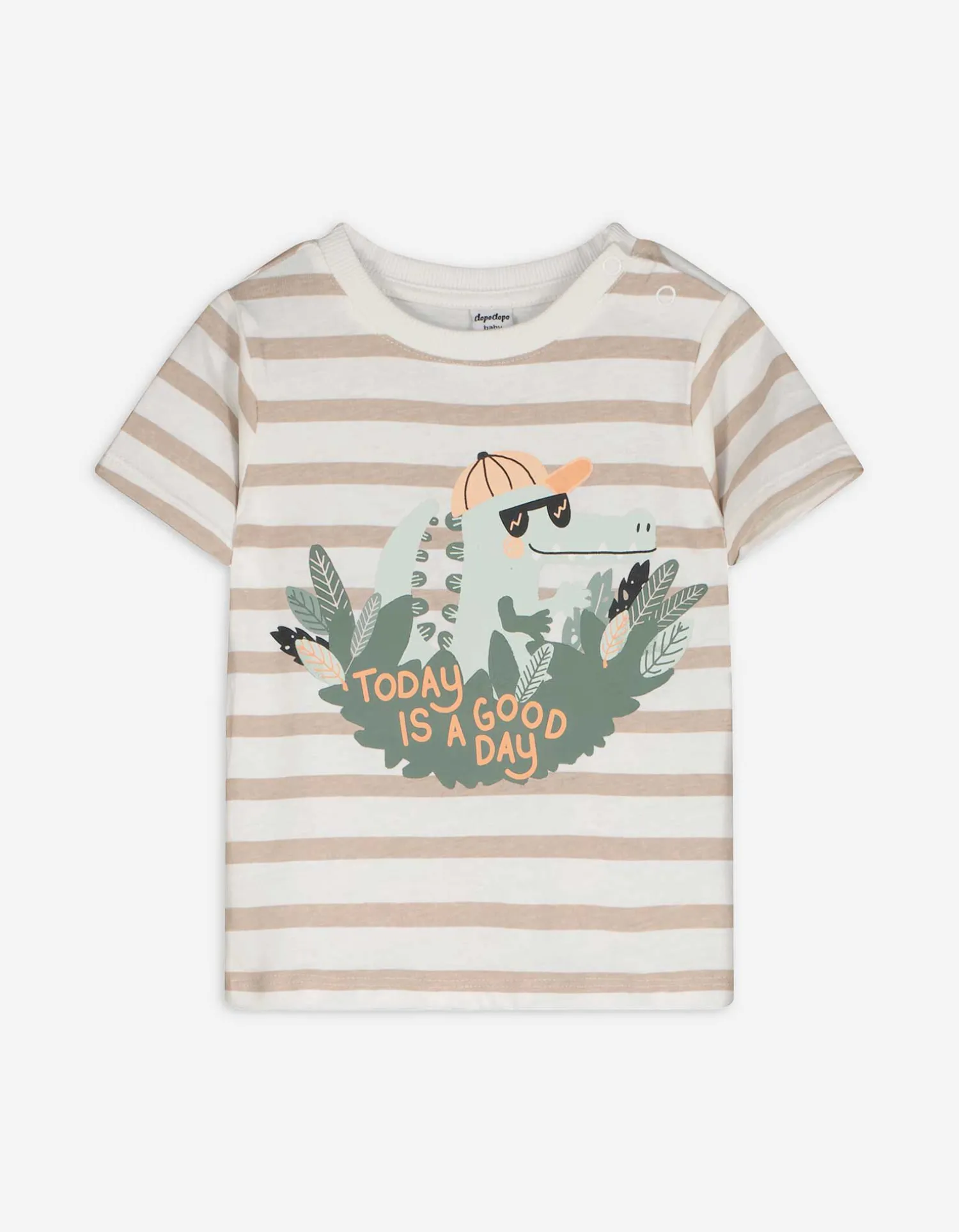 Dopodopo mini T-shirt - Vooropdruk - beige Fashion