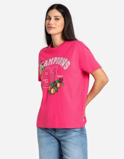Takko T-shirt - Vooropdruk - pink Discount