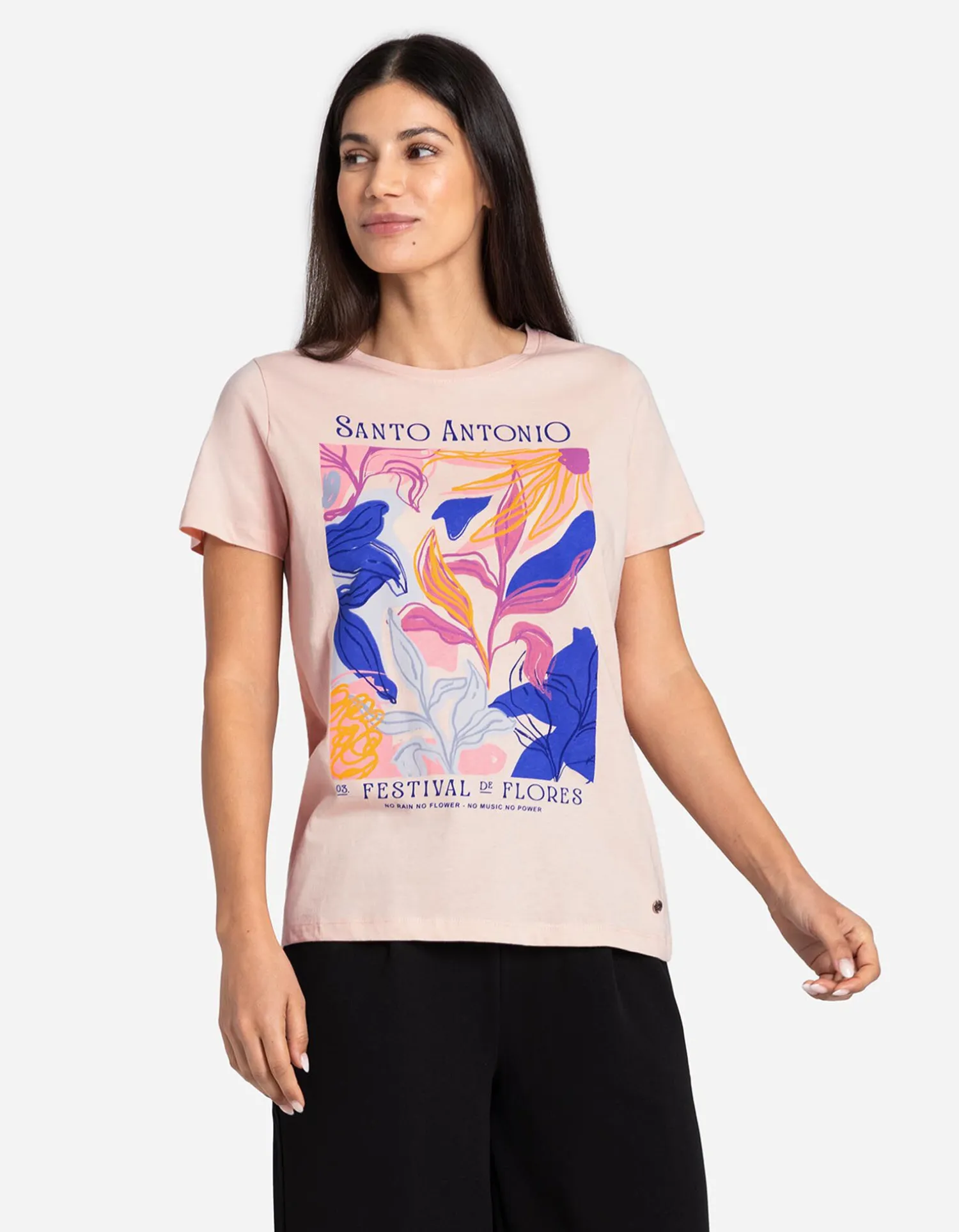 Takko T-shirt - Vooropdruk - roze Sale