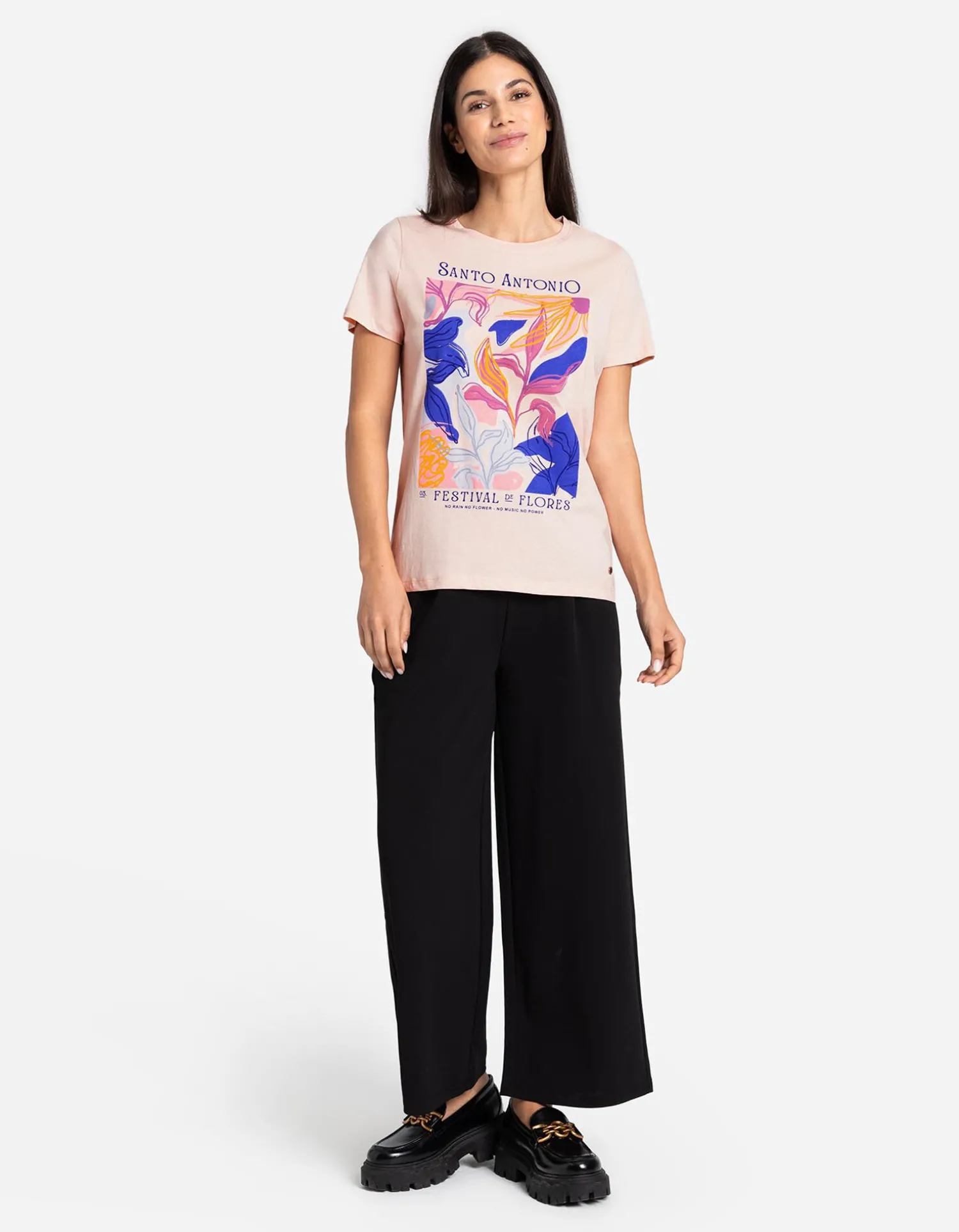 Takko T-shirt - Vooropdruk - roze Sale