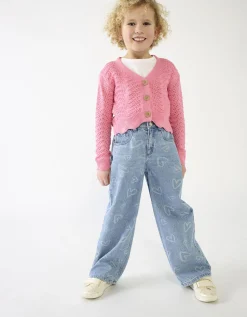 Dopodopo girls Vest - Geperforeerd breisel - pink Clearance